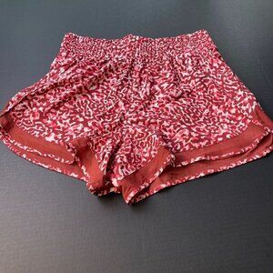 Athleta Red Patterned Athletic Shorts